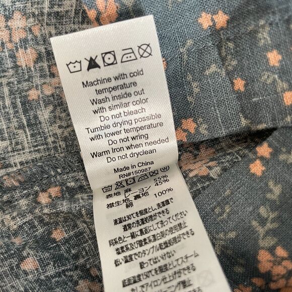 Rilee + Cru Top Girls Size 6-7 Years Dark Floral Button Up Collared Blouse - Picture 7 of 9